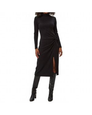 Michael Stars Tish Mock Neck Midi Dress - Black