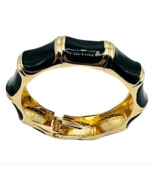 Garland Bags Bamboo Enameled Hinged Bracelet - Metallic