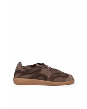 Santoni Velvet Low-Top Sneakers - Brown
