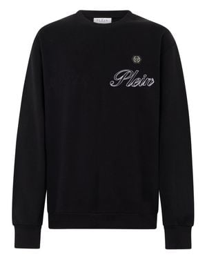 Philipp Plein Round Neck Sweatshirt Signature - Black