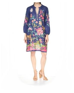 Johnny Was Shift Field Dress - Blue