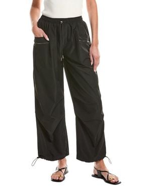Gracia Drawstring Ruched Cargo Parachute Pant - Black