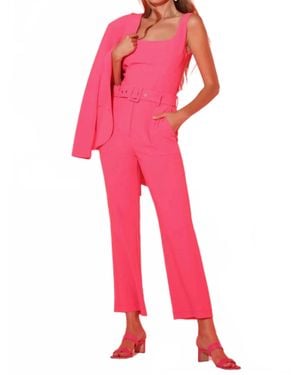 Adelyn Rae Flamenco High Rise Belted Pants - Pink