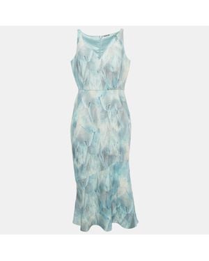 Tahari Printed Crepe Sleeveless Yirma Midi Dress - Blue