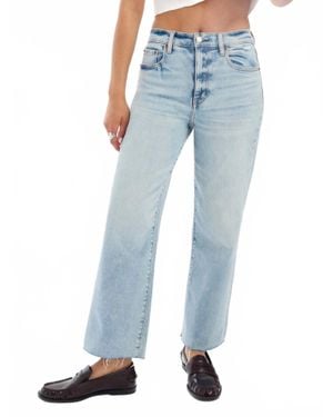 DAZE Pleaser High Rise Wide Ankle Jeans - Blue