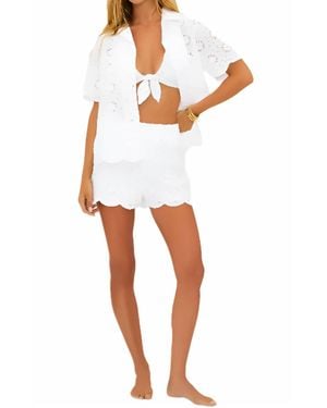 Beach Riot Aurelia Embroidered Short - White