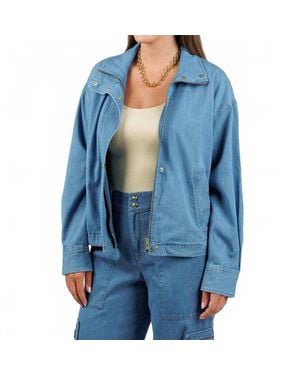 Hinson Wu Louise Long Sleeve Denim Jacket - Blue