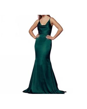 Nox Anabel Simple Long Classic Dress - Green