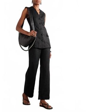 Faithfull the Brand Eloise Linen Vest - Black