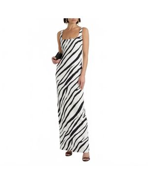 Et Ochs Zebra Aaliyah Square Neck Gown - Black