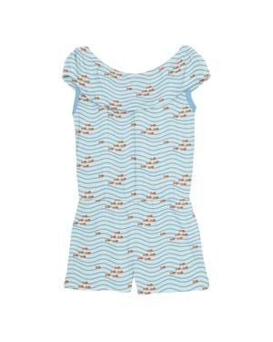 KICKEE Gril's Summer Romper - Blue