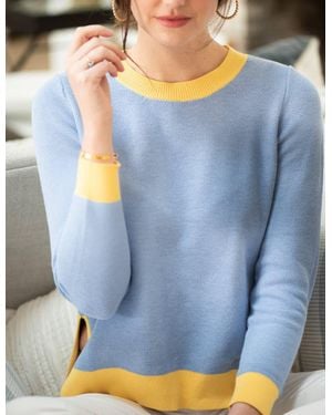 BURGESS SWEATERS Bea Seed Stitch Sweater - Blue