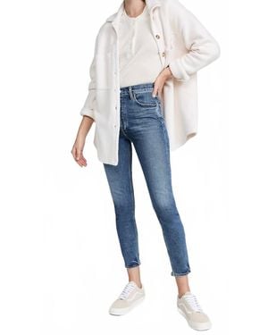 Agolde Nico Slim-Fit High-Waisted Jeans - Blue
