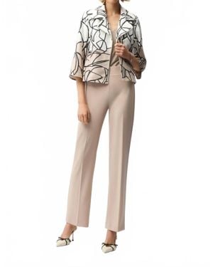 Joseph Ribkoff Faux Suede Abstract Swing Jacket - Natural