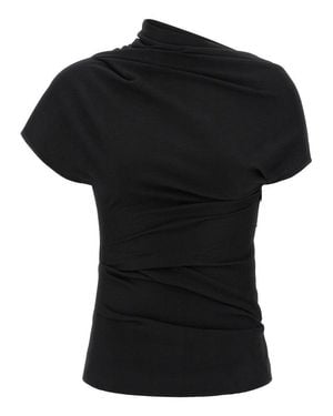 Entire studios Slim Fit Stretch Wool Top - Black