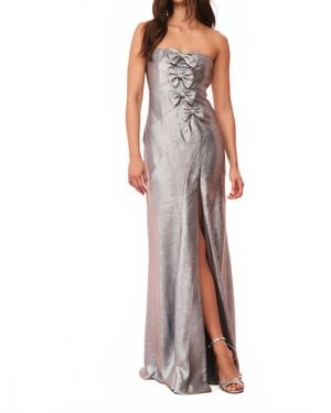 LoveShackFancy Elmina Strapless Metallic Gown - Purple