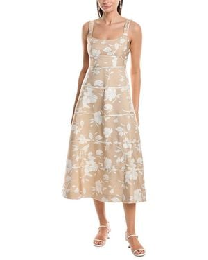 Anne Klein A-Line Midi Dress - Natural