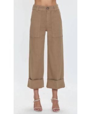 Pistola Maya Cuffed Hem Wide Leg Pants - Natural