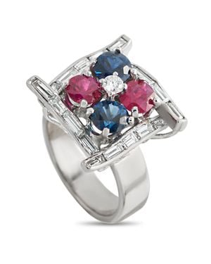 LB Exclusive 14K 0.90Ct Diamond, Ruby, And Sapphire Ring Mf25-050626 - Metallic