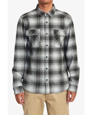 RVCA Vesuvio Plaid Flannel Shirt - Gray