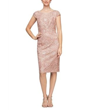 Alex Evenings Knee Length Dress - Pink