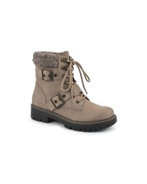 White Mountain Cliffs By Marlee Combat Boots Ankle Zpo2533 - Brown