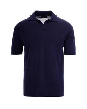 Ballantyne Open Collar Polo Shirt - Blue