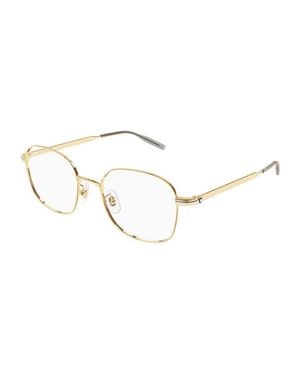 Montblanc Montblanc Eyeglasses Square Full Rim, Frame And Clear Demo Lens Lens Mb0238Ok001 - Metallic