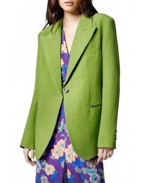 Smythe Linen Blend Blazer - Green