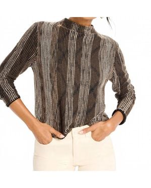 NIC+ZOE Ombre Pixel Knit Sweater - Brown