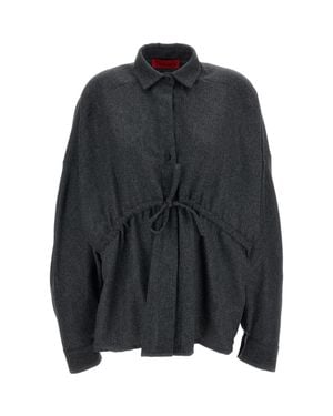 THE LATEST Dalida Wool-Blend Shirt - Black