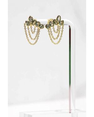 Native Gem Athena Chain Earrings - White