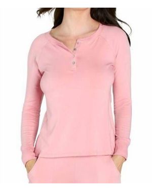 Twelve Eighty Eight Olivia Long Sleeve Henley Tee - Pink