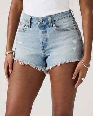 Levi's 501 Shorts Got Looks Denim Cotton Wash High Rise Gbo3821 - Blue