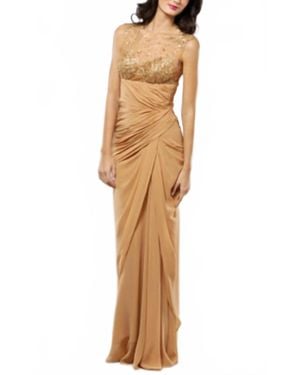 Mignon Sheer Chiffon Gown - Natural