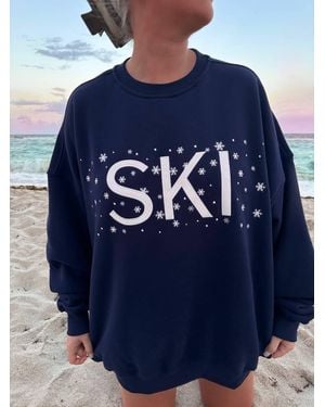 Sunkissed Coconut Ski Snowflake Sweatshirt - Blue