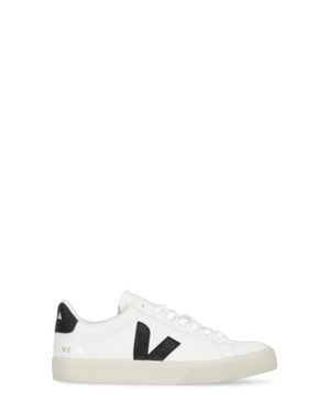 Veja Campo V Logo Leather Sneakers - White