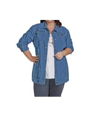 On The Plus Side Premium Long Sleeve Rydel Denim Jacket - Blue