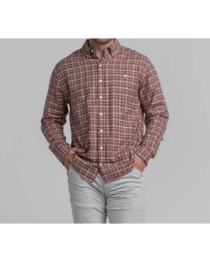 The Shirt Company Long Sleeve Plaid Flannel Shirt - Brown