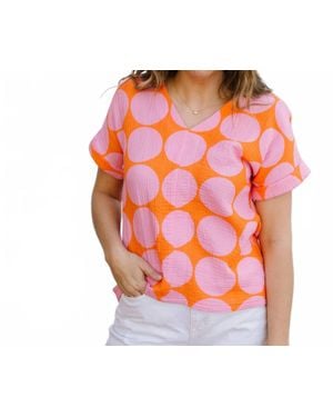 Michelle Mcdowell Harper Dot Party Top - Orange