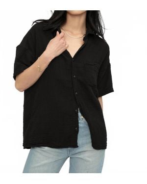NSF Marks Short Sleeve Button Up Shirt - Black