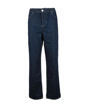Marella Straight-Leg Cotton Jeans - Blue