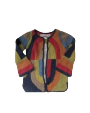 Native Funk & Flash Girls Owl Inset Crochet Sweater - Multicolor