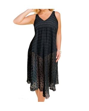 Always for Me Plus Size V-Bottom Cover Up Dress - Black