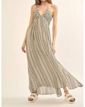 Promesa Aztec Halter Maxi Dress - Natural