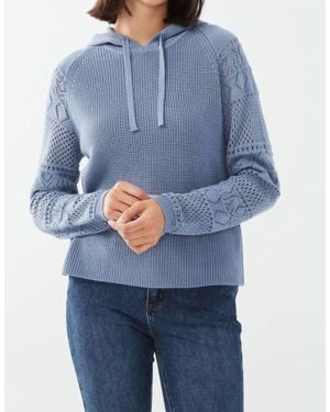 Fdj Ivy Crochet Sleeve Sweater - Blue