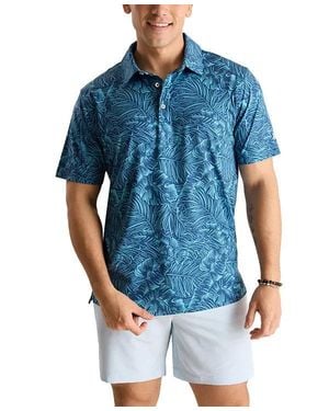 Chubbies The Dyed And True Polo Tropical Print Golf Shirt Nwo119 - Blue