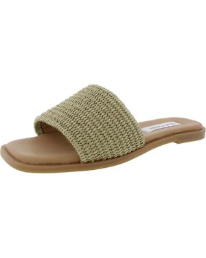 Steve Madden Habits Sandals Woven Manmade Slip On Silde Zpo3220 - Green