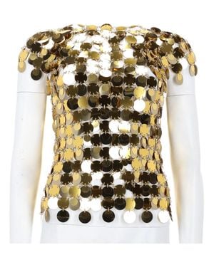 Rabanne The Sparkle Disc Off-Shoulder Top - Metallic