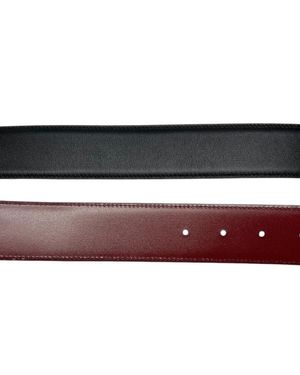 Bally 6302244 Mirror Buckle Adjustable Reversible Belt - Red